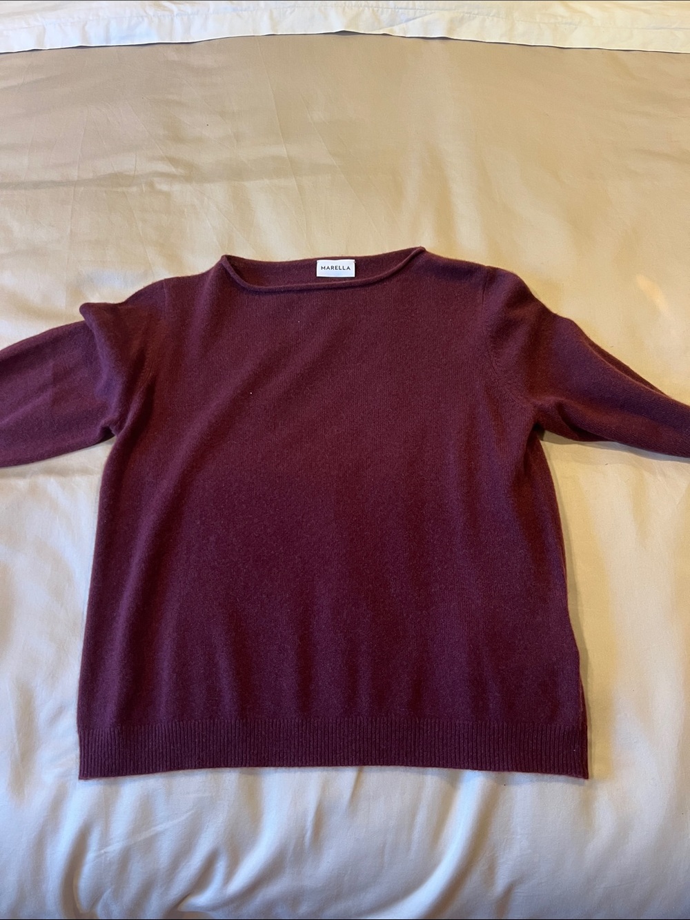 MARELLA Wine-Burgundy Crewneck Sweater